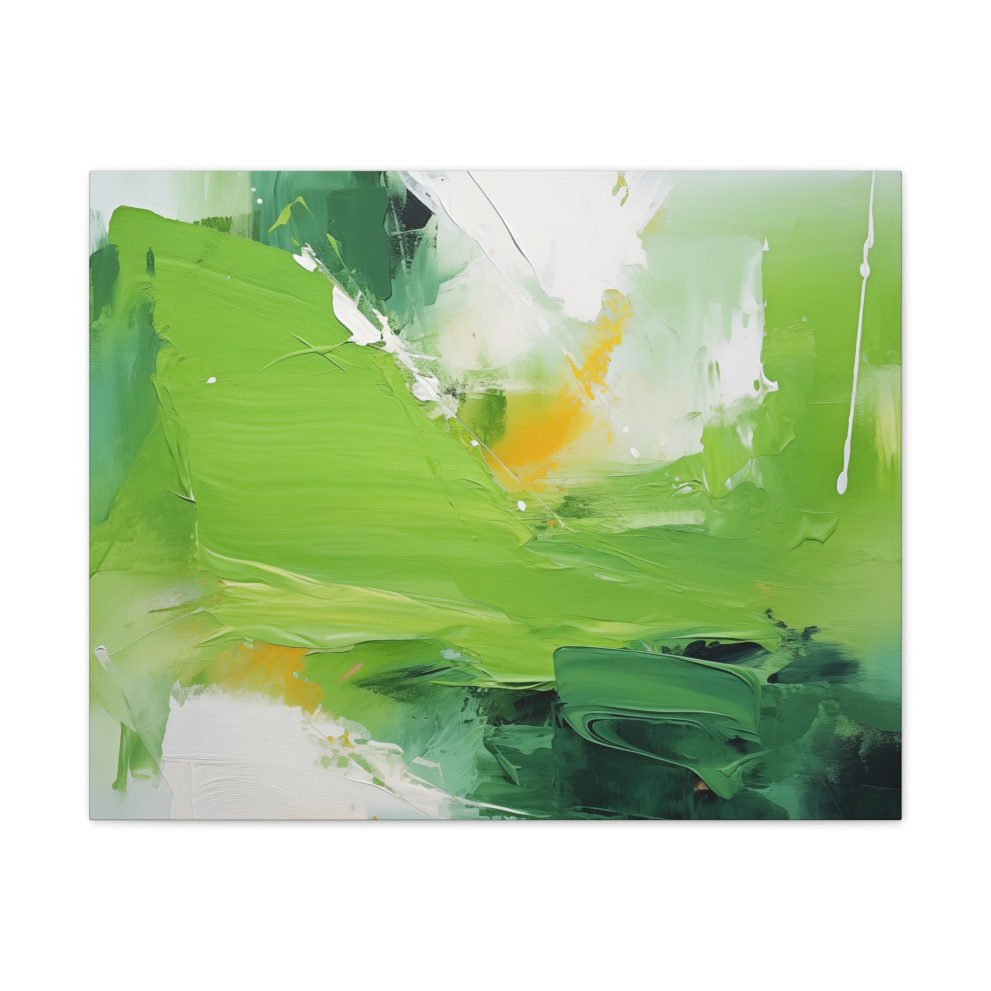 Whispers of Nature - Abstract Art with Vibrant Greens & Pristine Whites