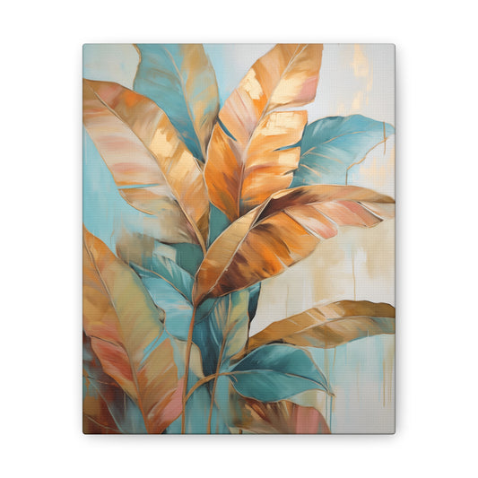 Golden Grove Canvas Art – Majestic Gold and Green Leaves