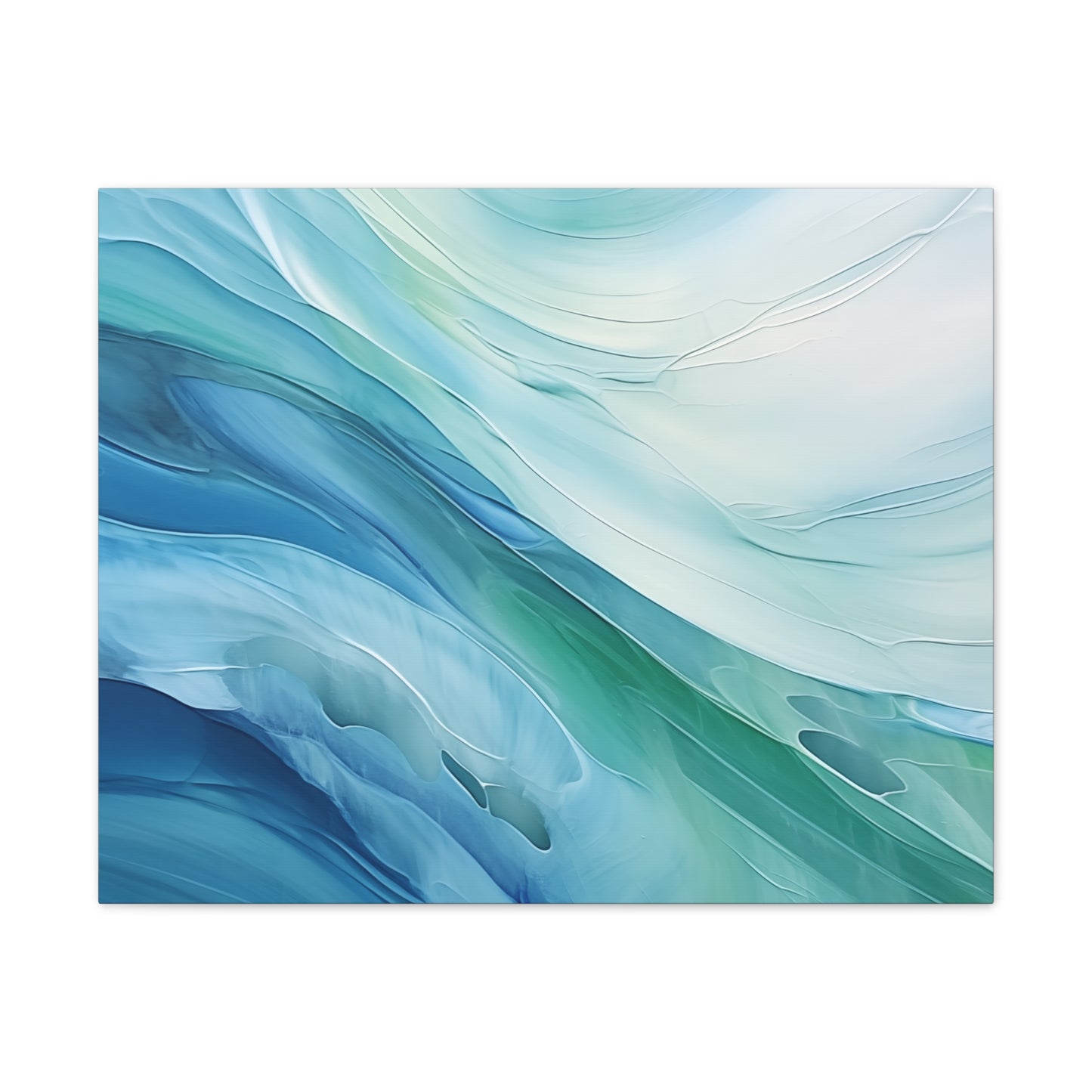 Turquoise Waves Oil Painting - Tranquil Ocean Beauty Captured