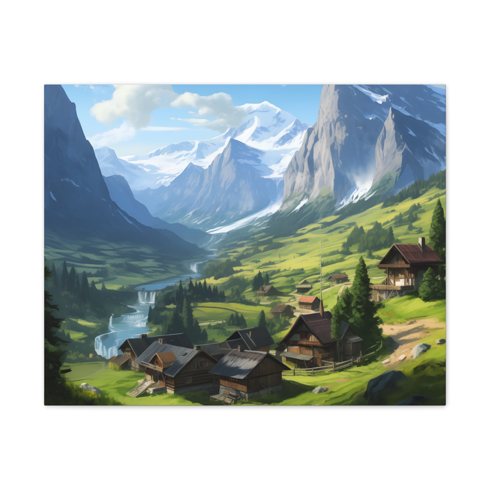 Grindelwald Bliss Canvas Print | Captivating Swiss Scenery