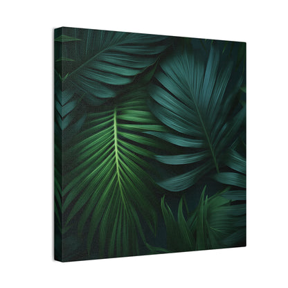 Verdant Oasis Canvas Art - Lush Tropical Leaves for a Serene Space