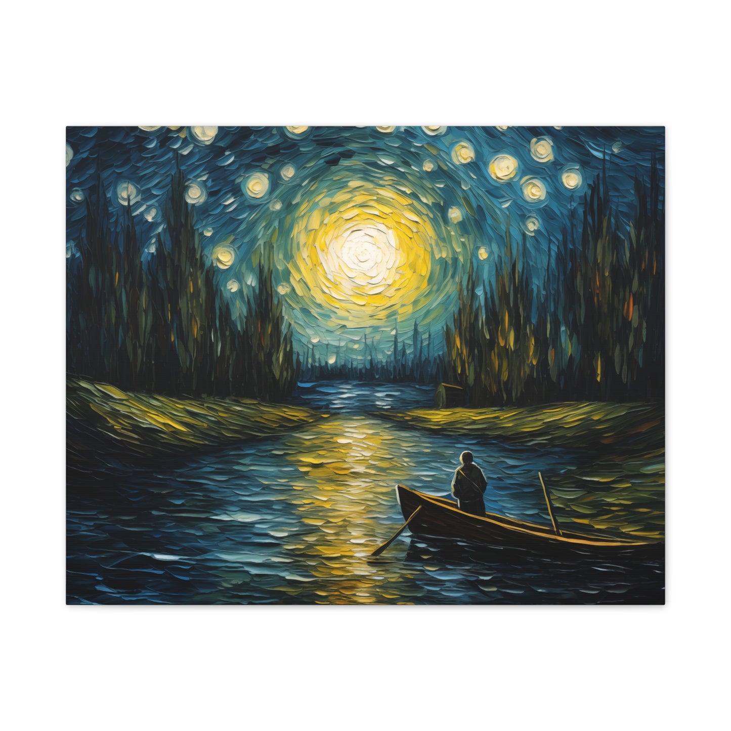 Starry Night Voyage - Van Gogh-Inspired Dreamlike Canvas Art