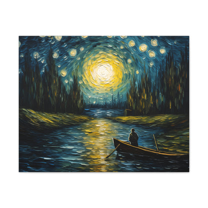 Starry Night Voyage - Van Gogh-Inspired Dreamlike Canvas Art