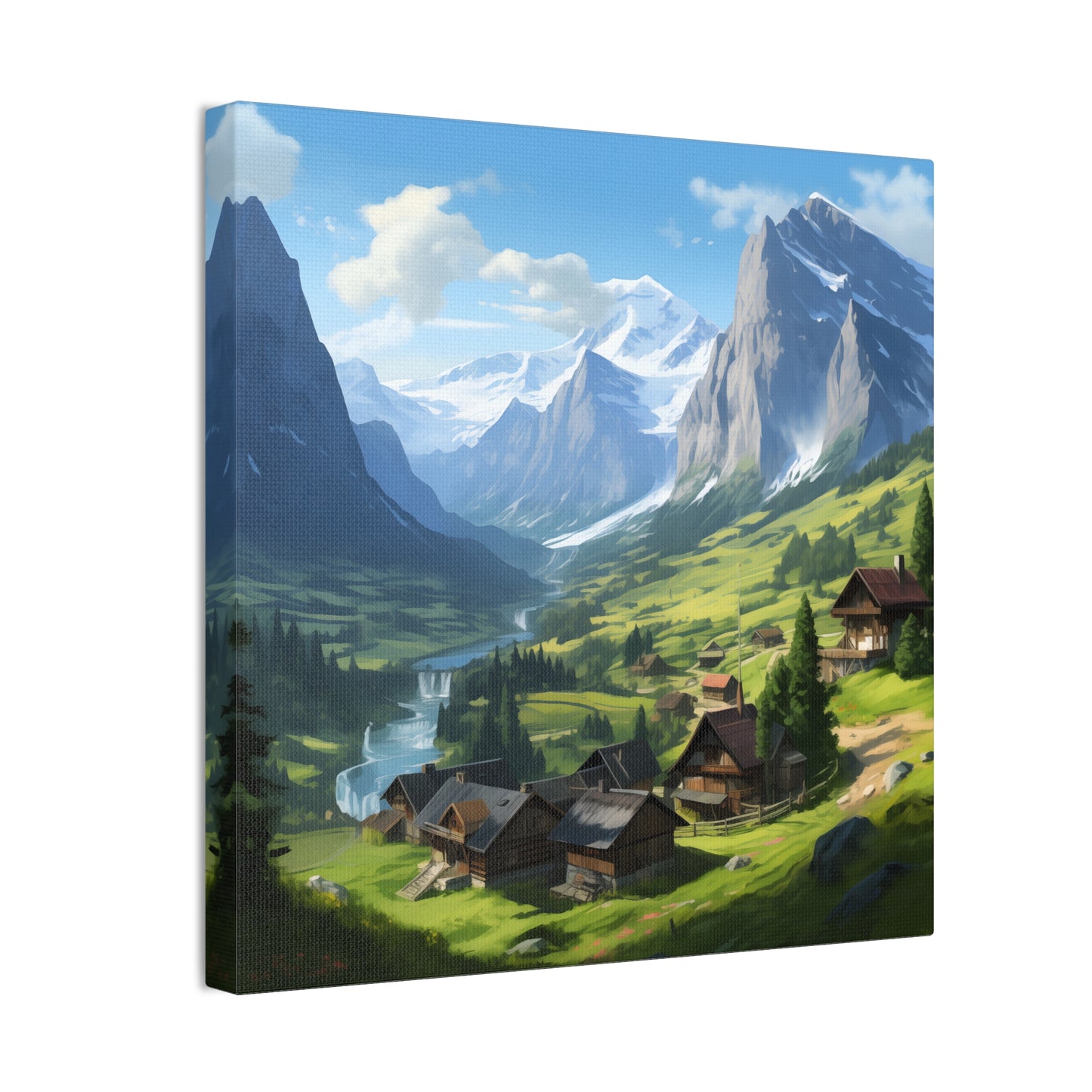 Grindelwald Bliss Canvas Print | Captivating Swiss Scenery