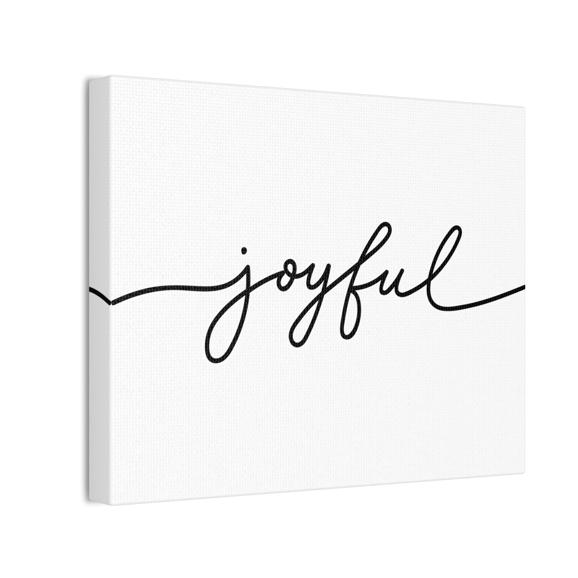 Joyful Wall Art | Minimalist Black and White Alphabet Design