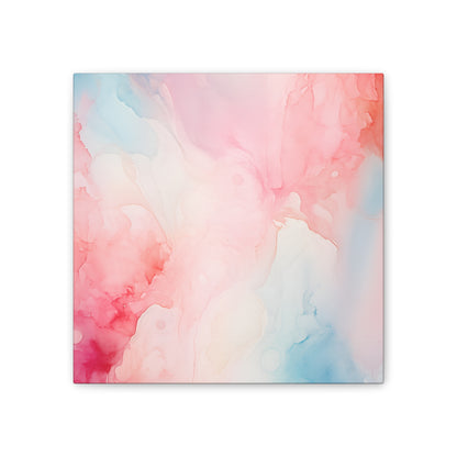 Soothing Aquarelle Wall Art - Delicate Watercolor in Red & Blue