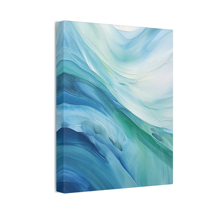 Turquoise Waves Oil Painting - Tranquil Ocean Beauty Captured