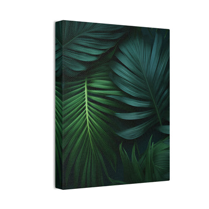 Verdant Oasis Canvas Art - Lush Tropical Leaves for a Serene Space