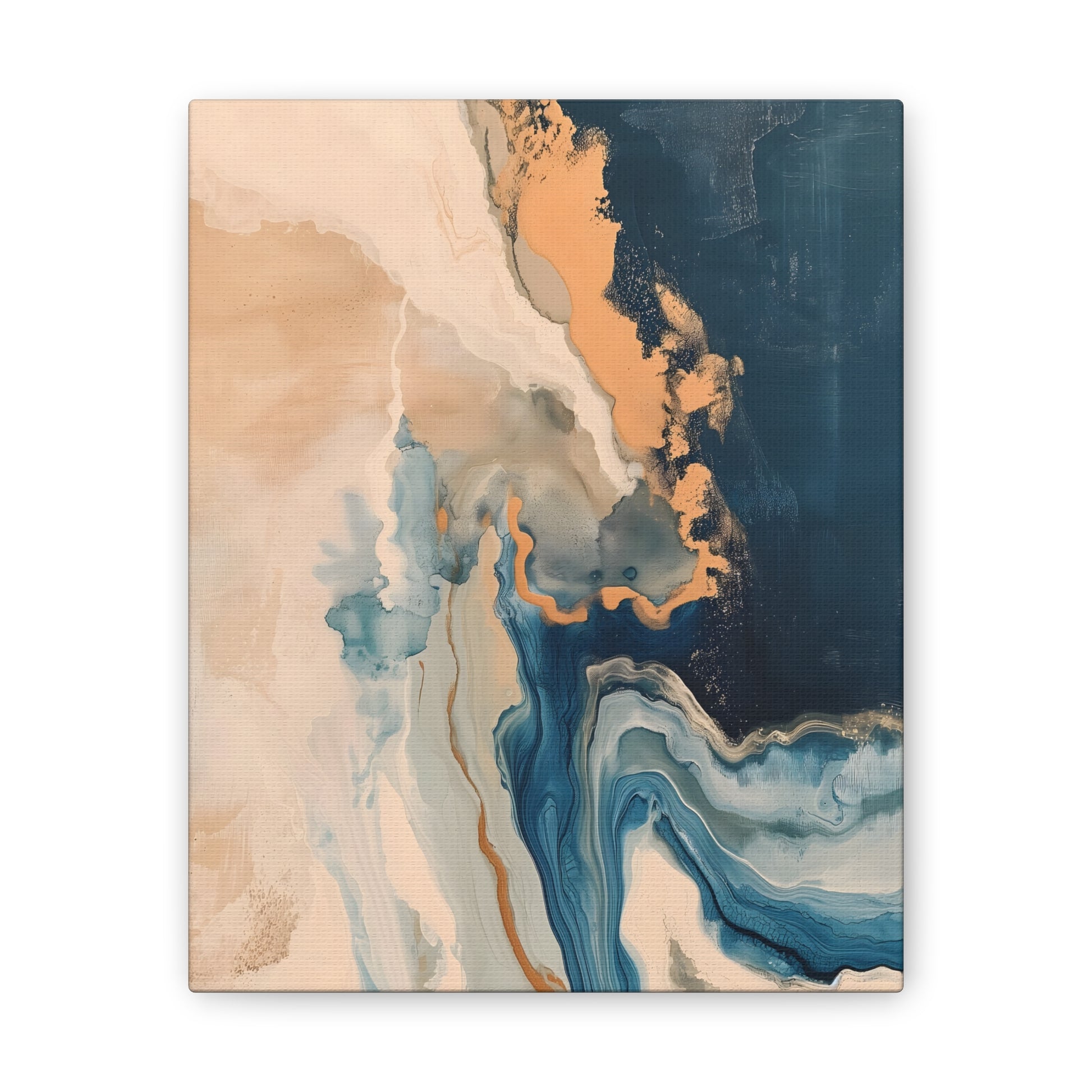 Gilded Serenity Wall Art – Abstract Acrylic Flow with Gold Flecks