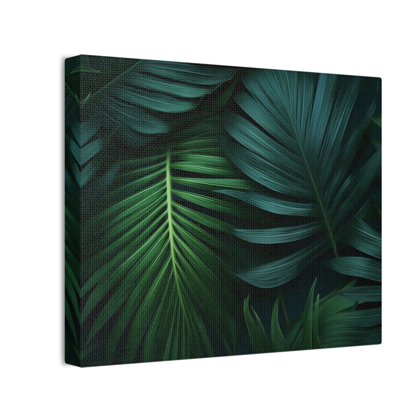 Verdant Oasis Canvas Art - Lush Tropical Leaves for a Serene Space