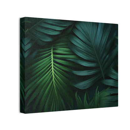 Verdant Oasis Canvas Art - Lush Tropical Leaves for a Serene Space