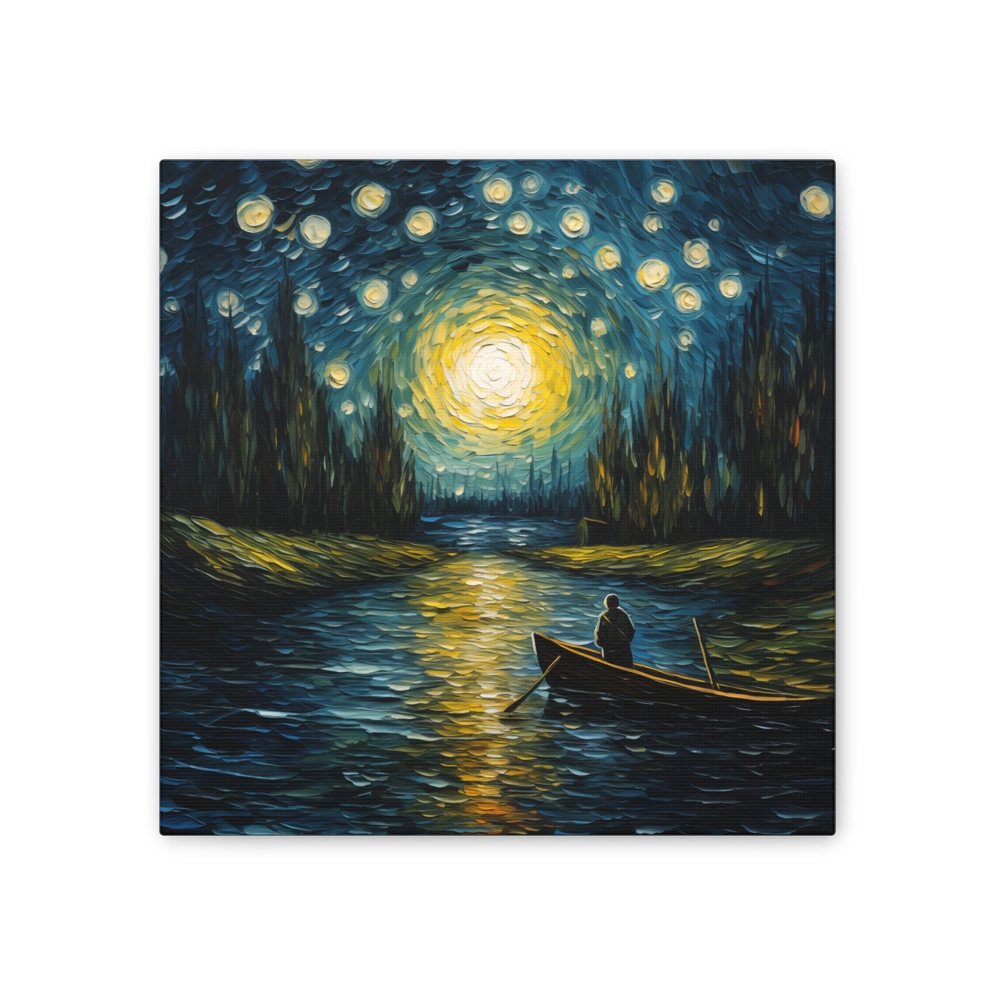 Starry Night Voyage - Van Gogh-Inspired Dreamlike Canvas Art