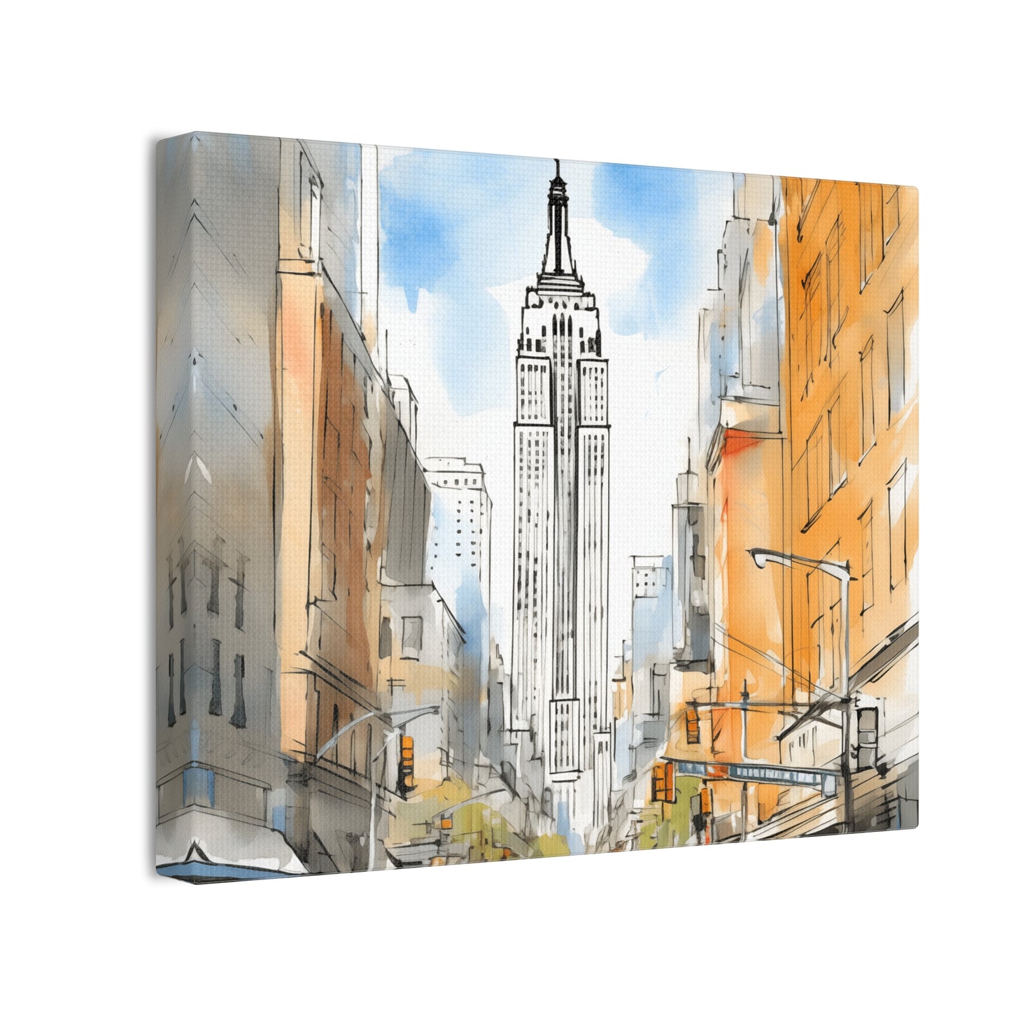 City Pulse Watercolor Art – Vibrant New York Streets