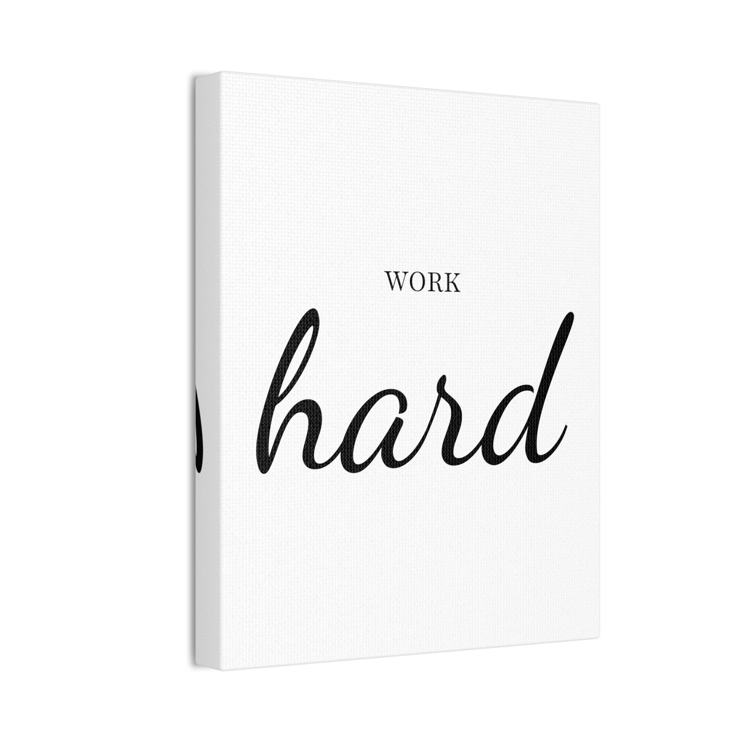 Work Hard Wall Art - Bold Black & White Minimalist Design