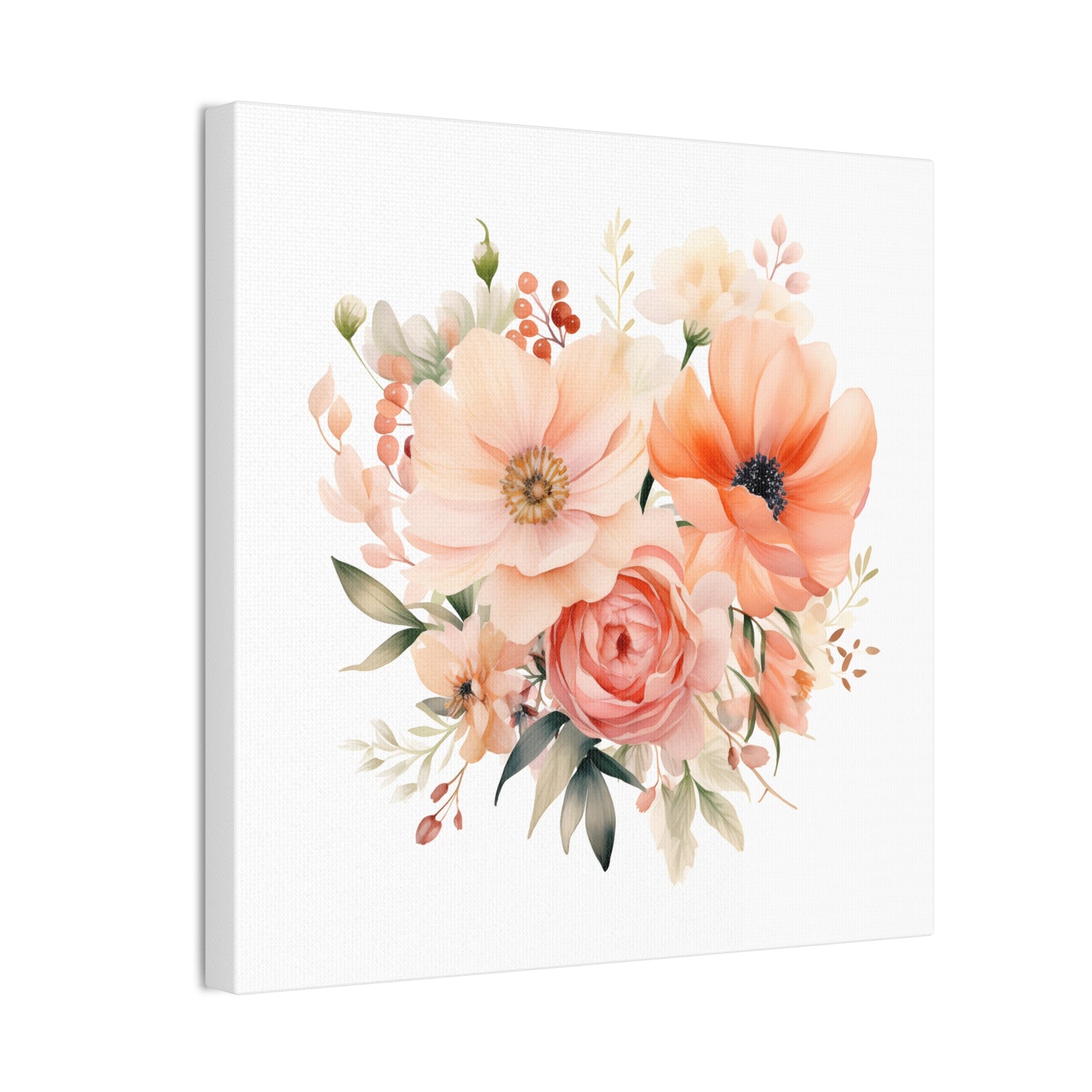 Peach Fuzz Blossoms Canvas Art - Delicate Beauty in 2024's Color