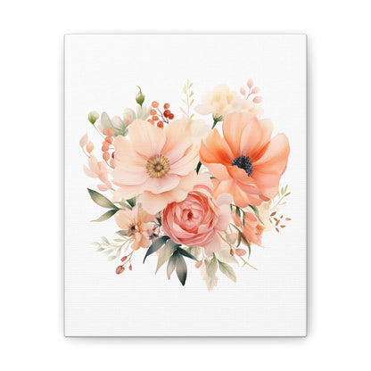 Peach Fuzz Blossoms Canvas Art - Delicate Beauty in 2024's Color