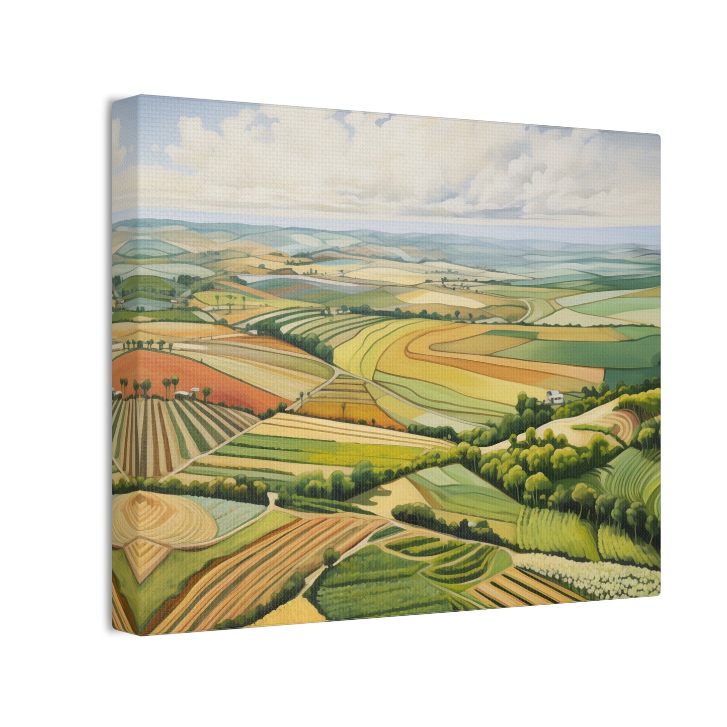 Harvest Aerials Canvas Print | Stunning Bird's-Eye View of Crop Fields