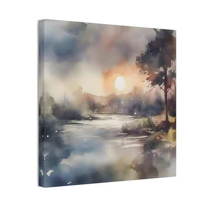 Sunrise or Sunset? Captivating Watercolor Lake Scene Art