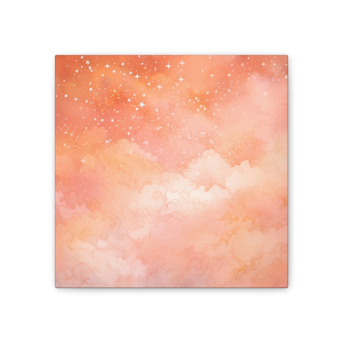 Delight Peachy Sky Wall Art – Starry Night in Pantone 13-1023 Peach Fuzz