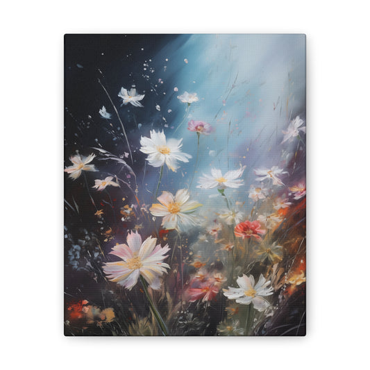 Enchanted Night Blooms Canvas – Mesmerizing Flowers 