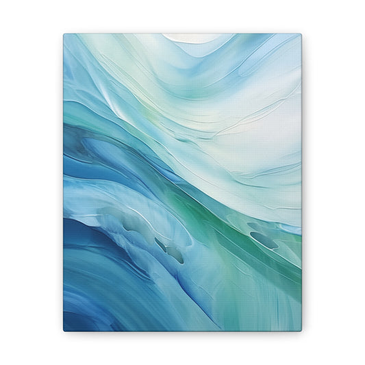 Turquoise Waves Oil Painting - Tranquil Ocean Beauty Captured