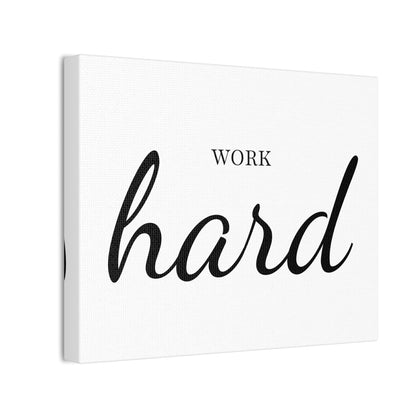 Work Hard Wall Art - Bold Black & White Minimalist Design