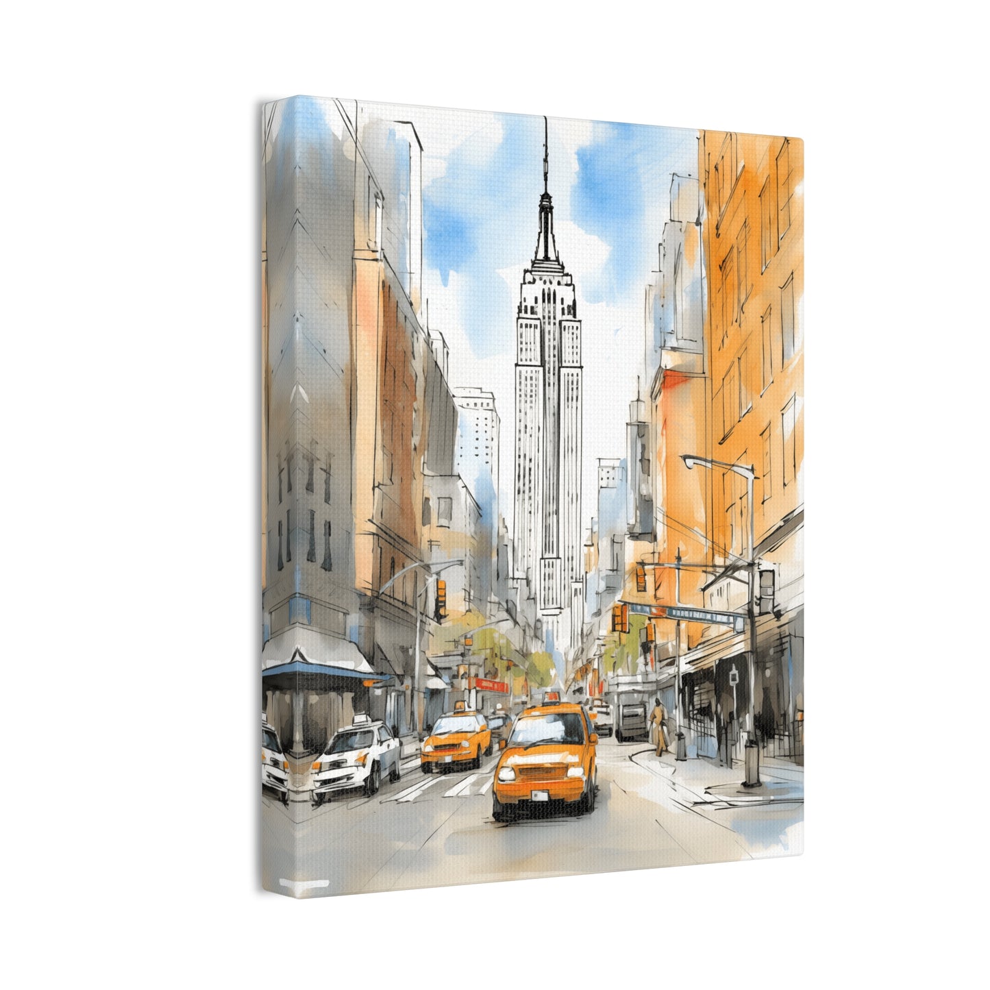 City Pulse Watercolor Art – Vibrant New York Streets