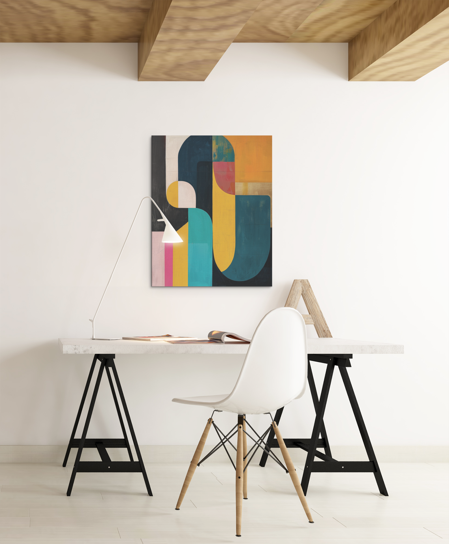 Fusion of Forms Wall Art – Modern Abstract Geometric and Cubist Art