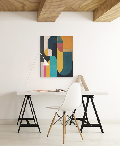 Fusion of Forms Wall Art – Modern Abstract Geometric and Cubist Art