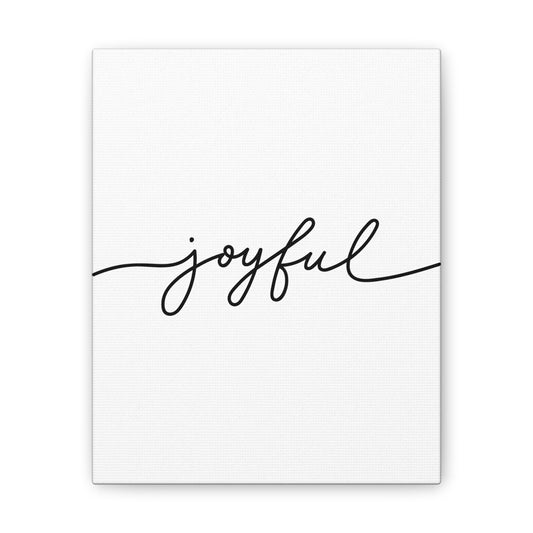 Joyful Wall Art | Minimalist Black and White Alphabet Design