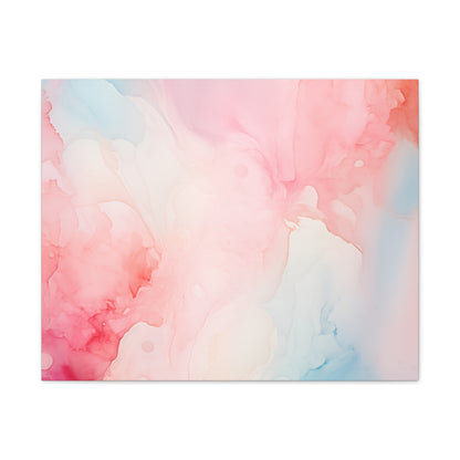 Soothing Aquarelle Wall Art - Delicate Watercolor in Red & Blue