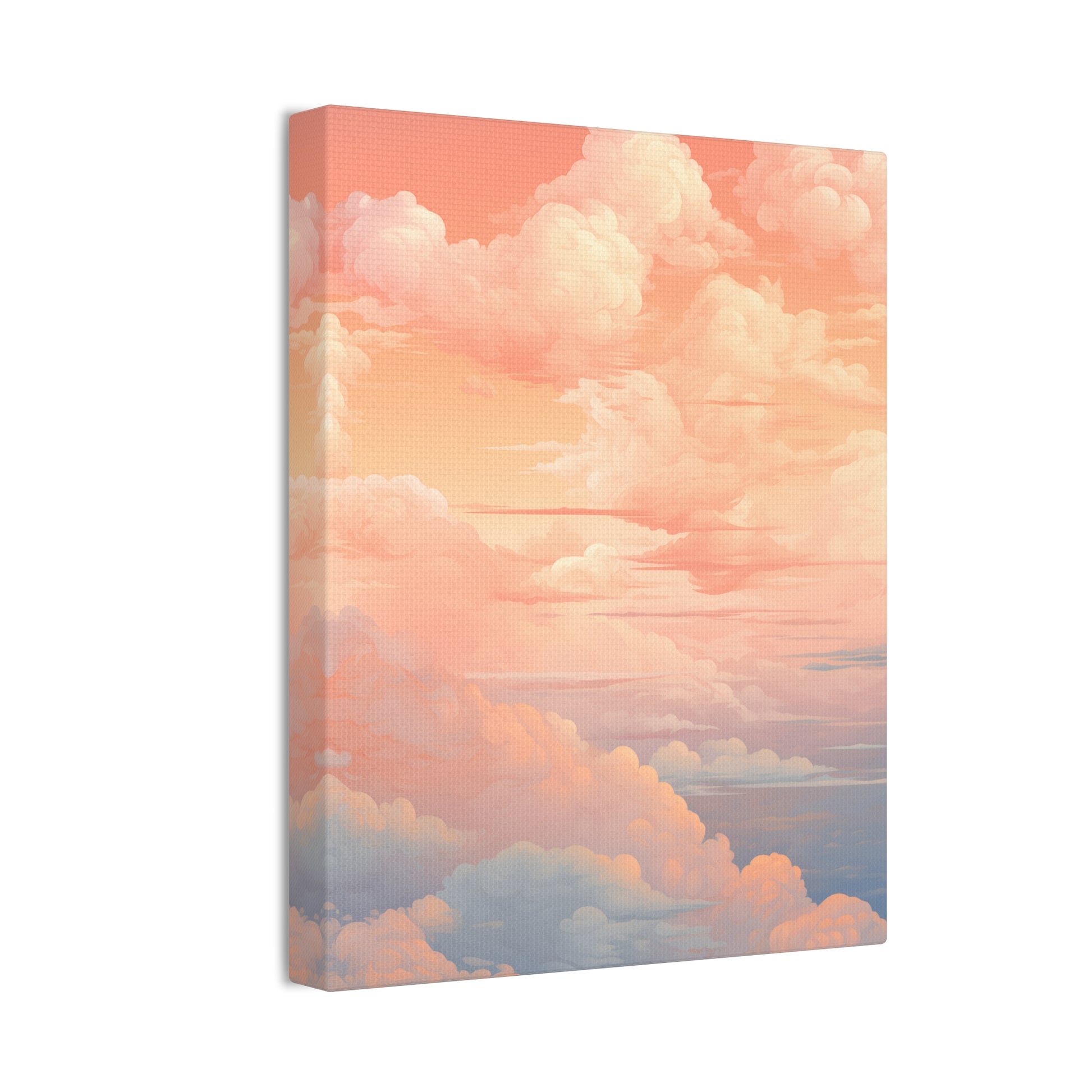 Peachy Horizon Wall Art - Serene Cloudy Sky for Tranquil Spaces