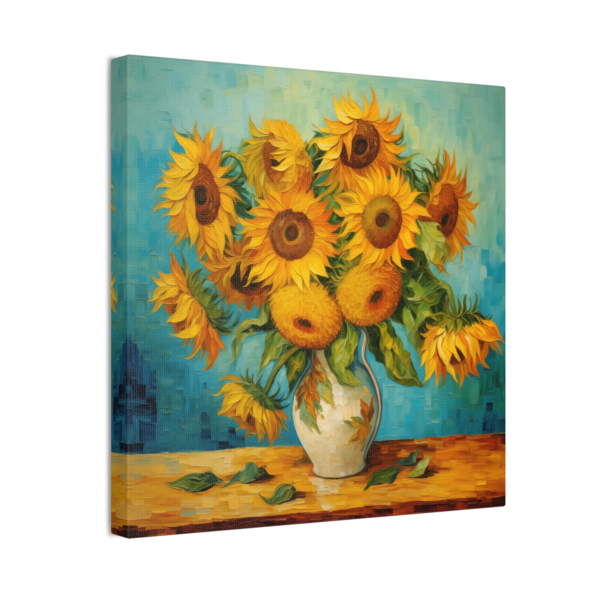 Sunflower Symphony Canvas Art - Van Gogh-Inspired Vibrant Bouquet