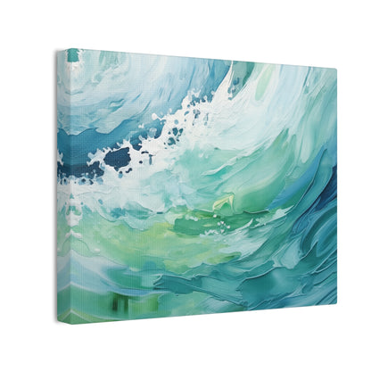 Turquoise Tides Wall Art - Expressive Painting of Mesmerizing Waves