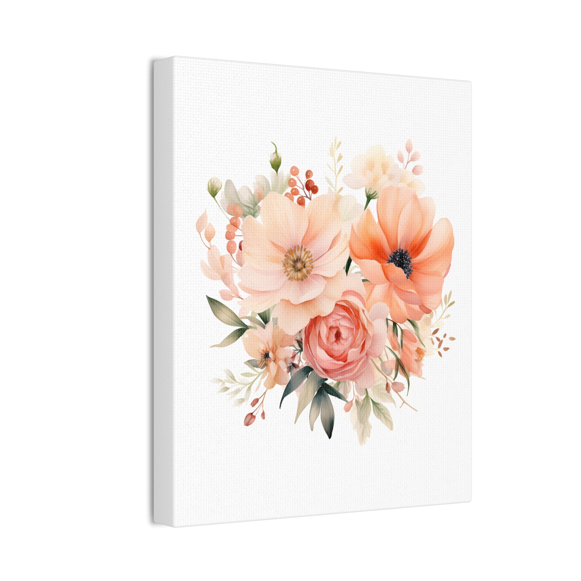 Peach Fuzz Blossoms Canvas Art - Delicate Beauty in 2024's Color