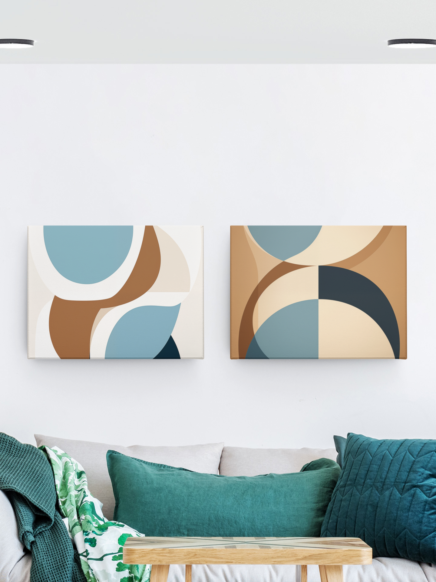 Boho Geometry Canvas Art – Eclectic Fusion of Boho and Midcentury Modern