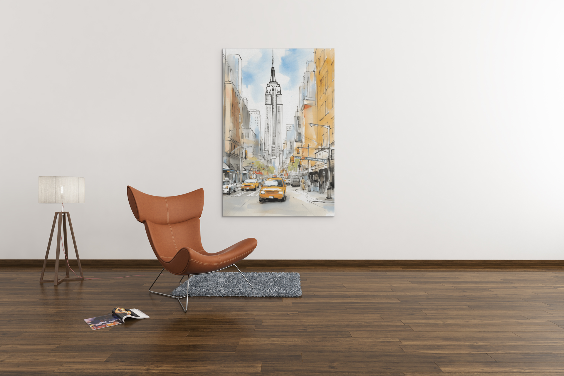 City Pulse Watercolor Art – Vibrant New York Streets