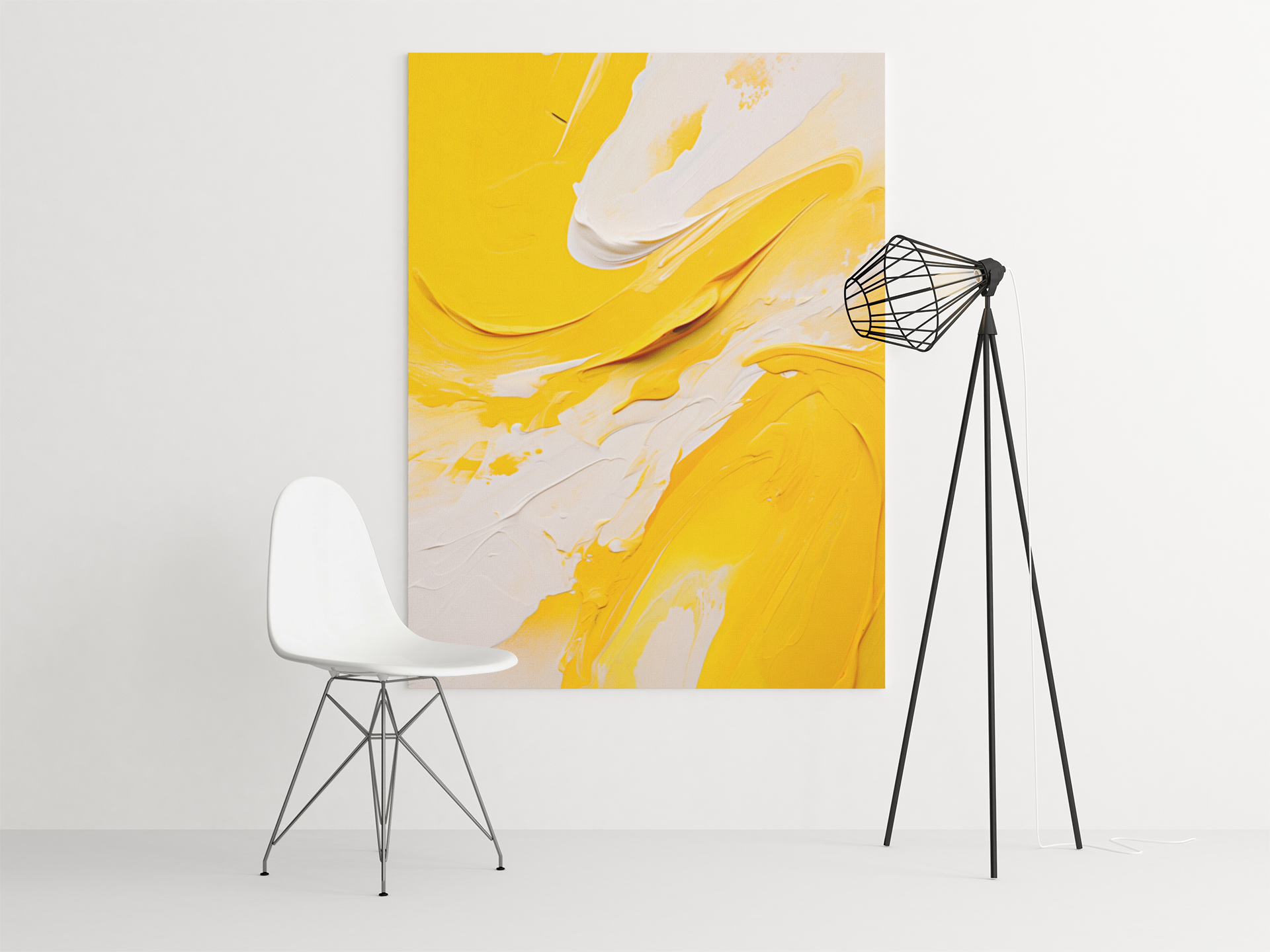 Golden Glow Wall Art – Luminous Abstract Oil Painting