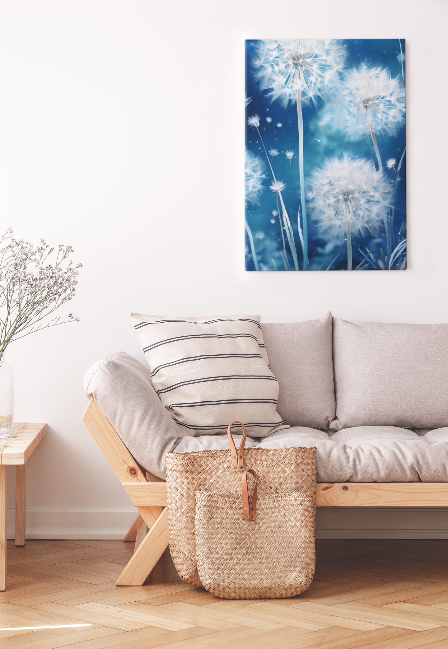 Nightscape Dandelion Wall Art - Enchanting Moonlit Beauty