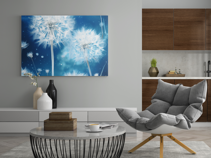 Nightscape Dandelion Wall Art - Enchanting Moonlit Beauty