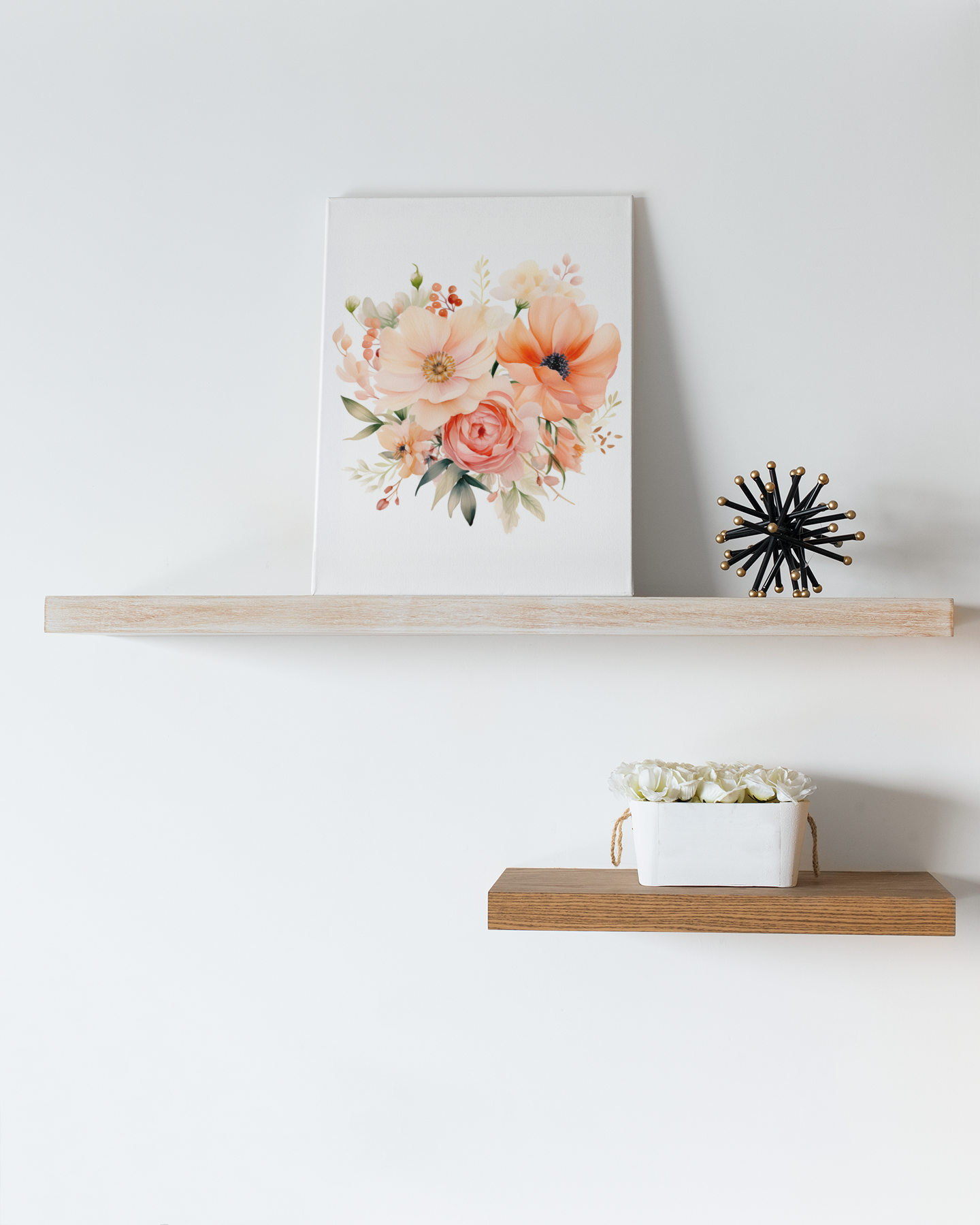 Peach Fuzz Blossoms Canvas Art - Delicate Beauty in 2024's Color