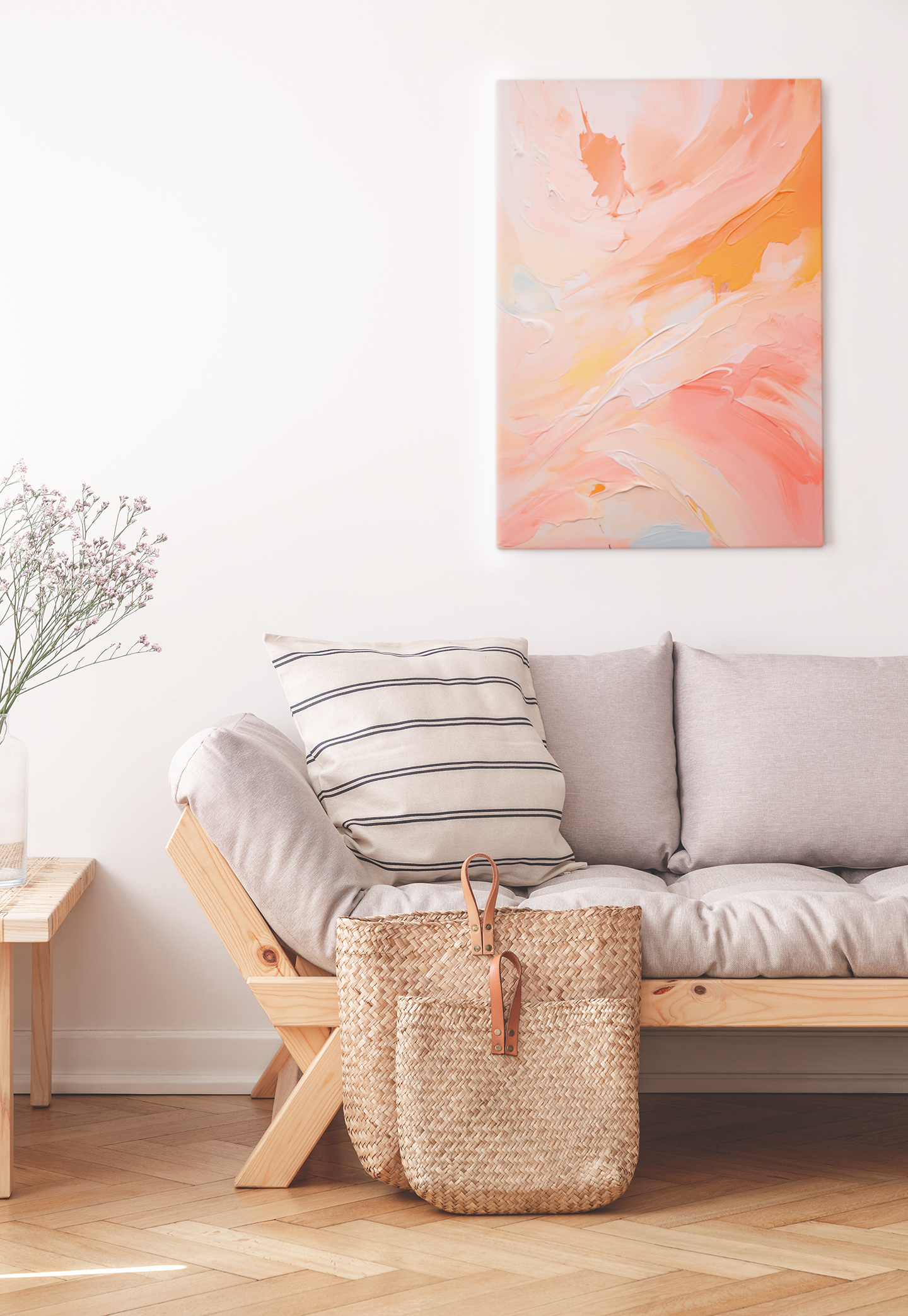 Peachy Blush Canvas Art – Delicate Beauty in 2024's Color