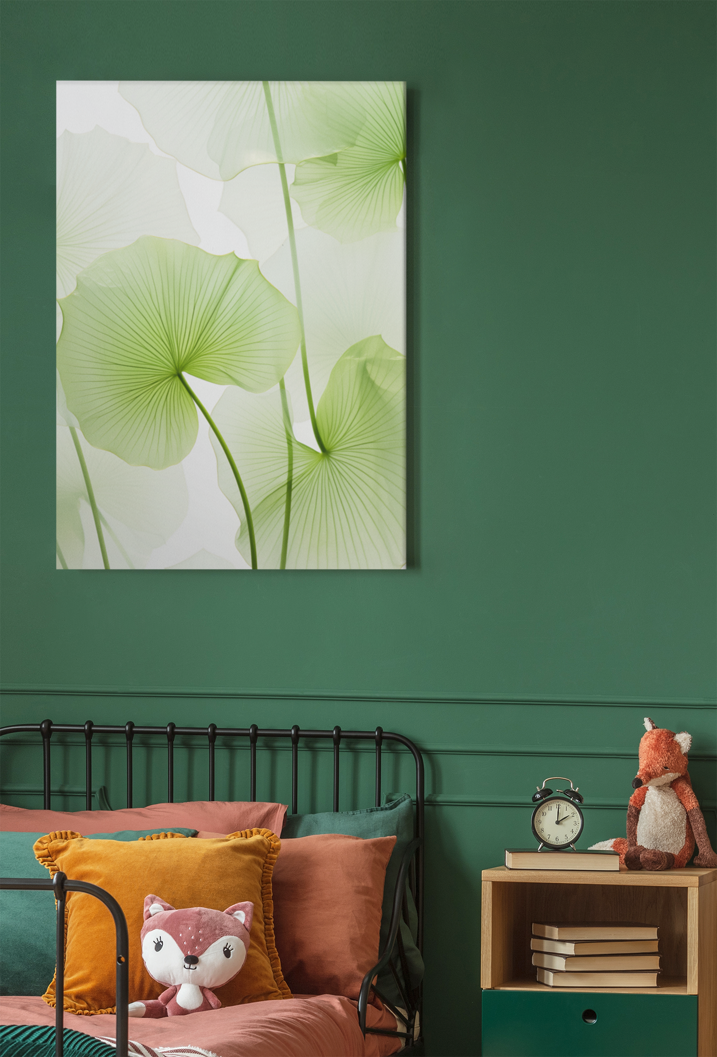 Verdant Lotus Wall Art - Captivating Green Lotus Flower Design