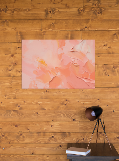 Whispering Hues Canvas Art - Gentle Peach Fuzz Oil Painting