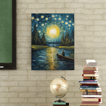 Starry Night Voyage - Van Gogh-Inspired Dreamlike Canvas Art