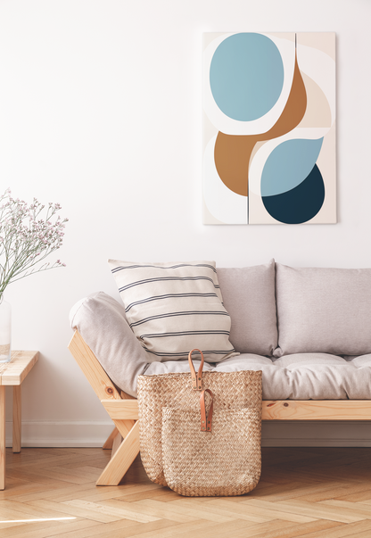 Boho Geometry Canvas Art – Eclectic Fusion of Boho and Midcentury Modern